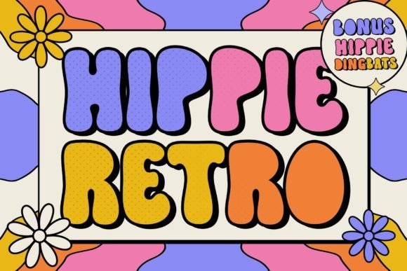 Hippie Retro Font for Web Design and Branding Projects